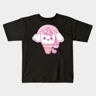 Cute loving Caticorn Meowtical Unicorn girl Kids T-Shirt